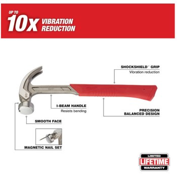 Curved Claw Hammer, Smooth Face - 20 oz