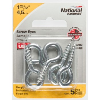 Screw Eyes, Zinc ~ 1 25/32"