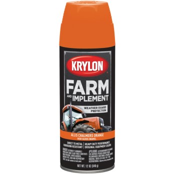 Krylon K01940000 Farm &amp; Implement Spray Paint,  Allis Chalmers Orange  ~ 12 oz Cans