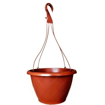 Southern Patio HH1224TC Resin Hanging Basket,  Terra Cotta ~ Approx 12" D x 7.1" H 