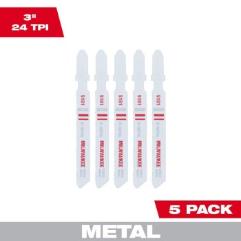 T-Shank Jigsaw Blade, Bi-Metal - 3" x 24 TPI, 5pk