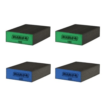 Sanding Sponges, Assorted Flat Edge - 4pk