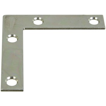 Flat Corner Brace, Zinc Plated ~ 2 1/2" x  1/2"