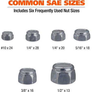 Nylon Insert Lock Nut Assortment - 150pc