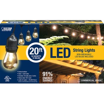 Feit Electric  72026 Decorator Indoor/Outdoor LED String Lights ~ 20 FT