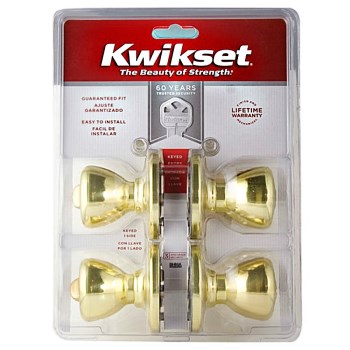 Tylo Entry Door Locksets,  Polished Brass Finish ~ Set of Two