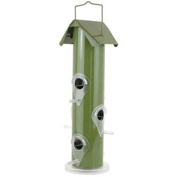 Green Metal Tube Feeder