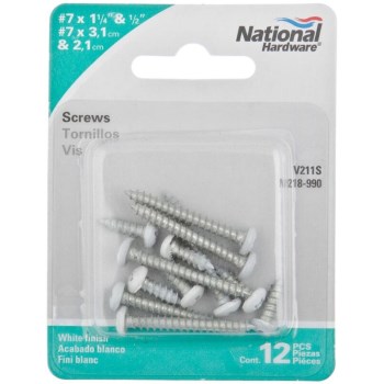 White Bracket Screws (12), Visual Pack 211 s