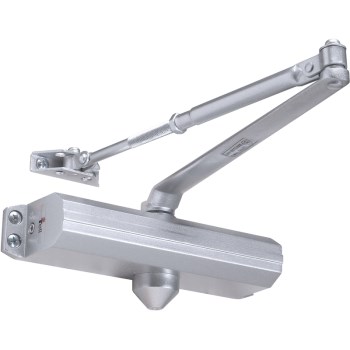 Heavy Duty Adjustable Door Closer,  Polished Aluminum Finish