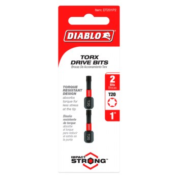 Torx Drive Bit  T20   1"  2pk