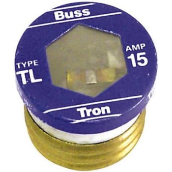 Bussmann Type TL Time Delay Plug Fuse - 15A, 3-Pack Card