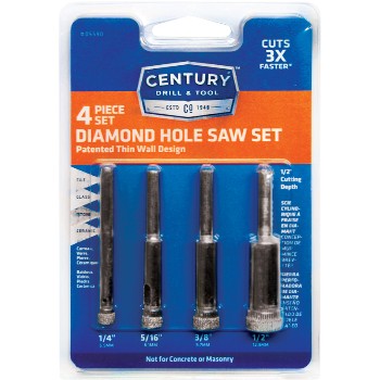 4pc Diamond Holesaw Set