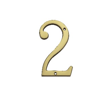 National 207183 Solid Brass #2 House Number - 6 inches.