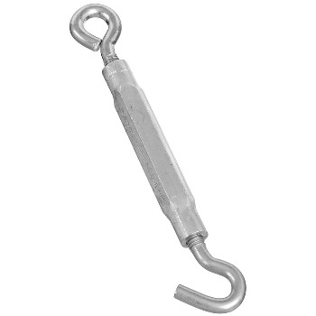 National 221861 Hook & Eye Turnbuckle, Zinc Plated ~ 1/4" x 7 1/2"