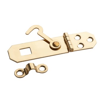 Hasp with Hook, Solid Brass ~ 3/4" x 2 3/4"