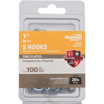 Heavy Open S Hook - 1"