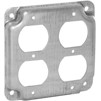 Square Box Cover, Two Duplex 4 inch