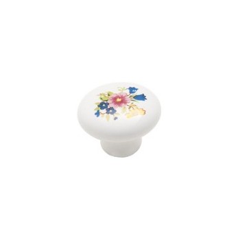 Knob - Floral Ceramic Finish - 1.25 inch