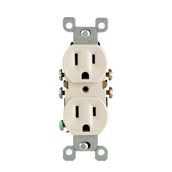 Leviton 216-5320-TCP Grounded Duplex Receptacle ~ Light Almond