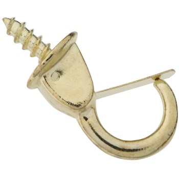 Brass Safety Cup Hook, ~ 7/8" 