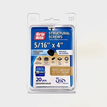 Grip Rite Structural Screw - 5/16" x 4" (20 pack)