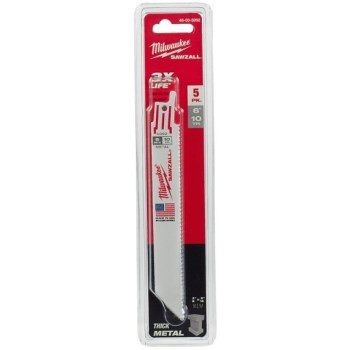 Milwaukee Sawzall Bi-Metal Blade - 6", 10 TPI, 5pk