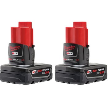 Milwaukee M12 REDLITHIUM XC3.0 Battery Pack - 3.0Ah, 2pk