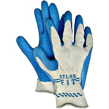 Knit Gloves, Rubber Palm ~ Large