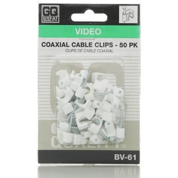 Black Point Prods BV-061 WHITE Coaxial Cable Clips ~ RG-19 
