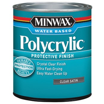 Minwax 23333 Water-Based Polycrylic Protective Finish, Clear Satin ~ 1/2 Pint