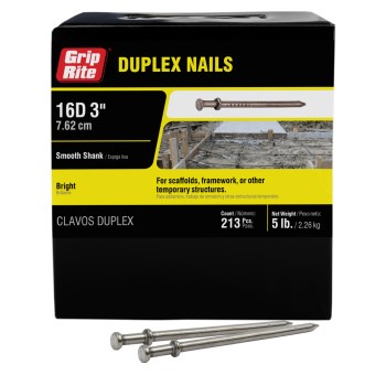 Prime Source 16d (3-1/2") Bright Duplex Nail (5 lb)
