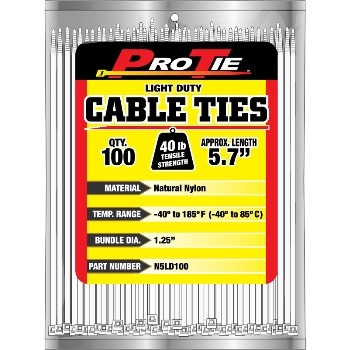 KDAR N5LD100 Cable Ties, 100 pk ~ 5.7" 