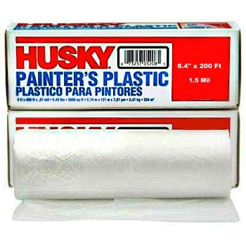 Husky Polyethylene Plastic Sheeting,  Clear ~ 8.4" x 200 Ft - 1.5 Mil