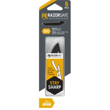 Outdoor Edge RazorSafe Drop Point Replacement Blades   3"   6pk