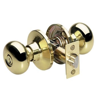 MasterLock BCO0103  Biscuit Entry Lock, Polished Brass