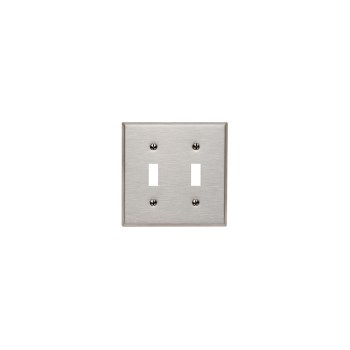 Double Switch Plate - Standard, Stainless Steel