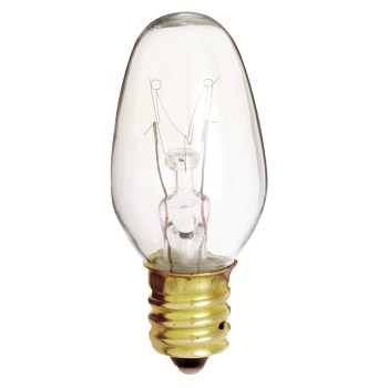 Satco 7W C7 Night Light Bulb, Clear - 2pk