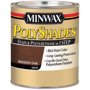 Minwax 61385 Stain and Polyurethane, Mission Oak Satin - Quart