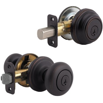 Kwikset 99910-035 Juno Entry Knob and Deadbolt Combo Pack ~ Venetian Bronze