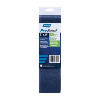 Norton Sanding Belt - 80 Grit, 3" x 24", 2pk