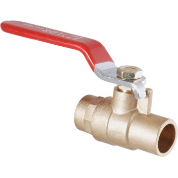 Full Port Ball Valve, Forged Brass - 1" Solder
