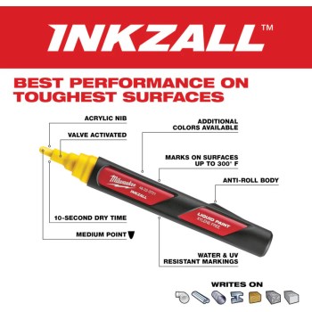 Milwaukee INKZALL Liquid Paint Marker, Yellow