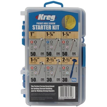 Assorted Pocket-Hole Screw Starter Kit ~ 260 Pieces