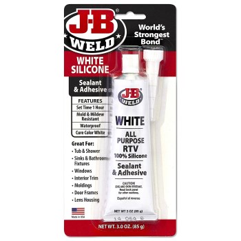 J-B Weld 31312 All Purpose RTV 100 percent Silicone Sealant &amp; Adhesive, White  ~ 3 oz.