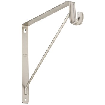 Shelf and Rod Bracket, Satin Nickel
