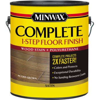 Minwax Complete One-Step Floor Finish, Satin Acorn Brown ~ Gallon