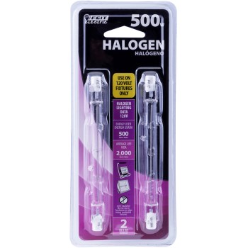 Feit T3 Halogen Bulb, 500W - R7S, 2pk