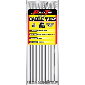 Heavy Duty Standard  100 Pack Cable Ties ~ 7.9" 