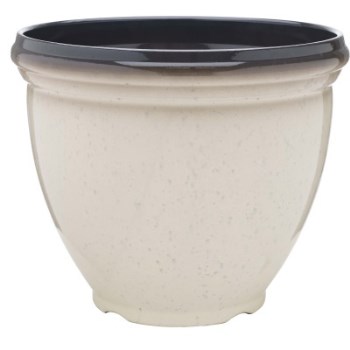 Southern Patio HDR-054740 Heritage Series Resin Planter, Ivory ~ 15" 