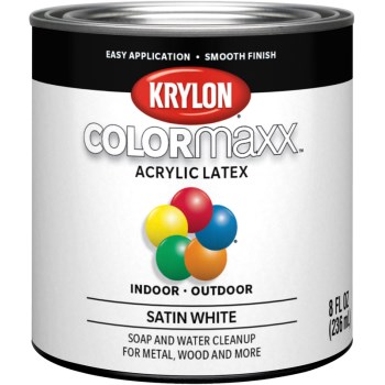 COLORmaxx paint, White Satin ~ 1/2 pint